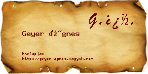 Geyer Ágnes névjegykártya
